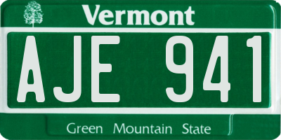 VT license plate AJE941