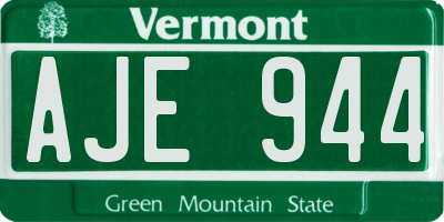 VT license plate AJE944