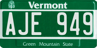 VT license plate AJE949