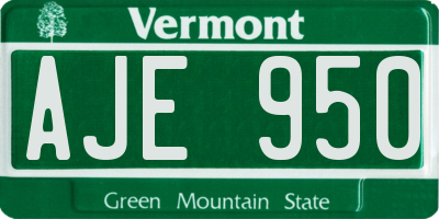 VT license plate AJE950