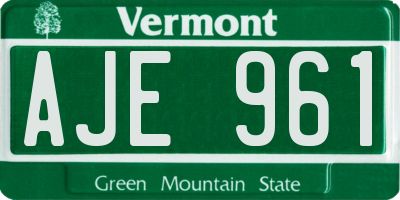 VT license plate AJE961