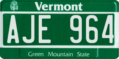 VT license plate AJE964