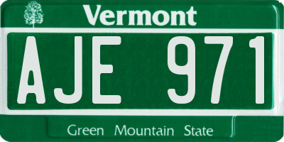 VT license plate AJE971