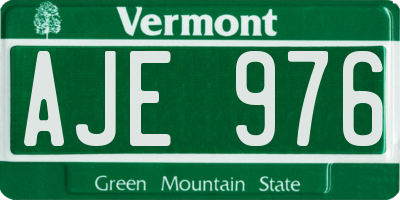 VT license plate AJE976