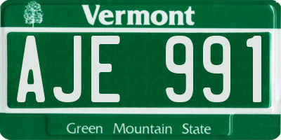 VT license plate AJE991