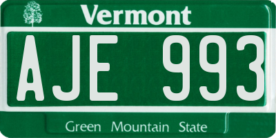 VT license plate AJE993