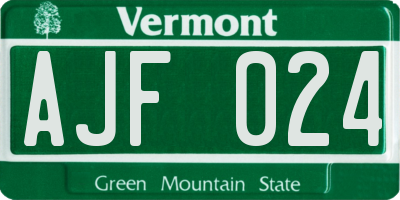 VT license plate AJF024
