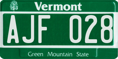 VT license plate AJF028