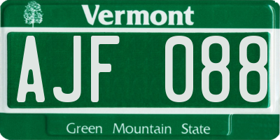 VT license plate AJF088