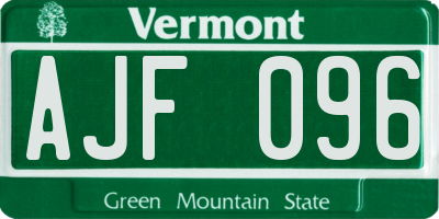 VT license plate AJF096