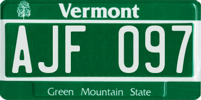 VT license plate AJF097