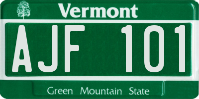 VT license plate AJF101