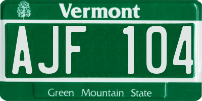 VT license plate AJF104