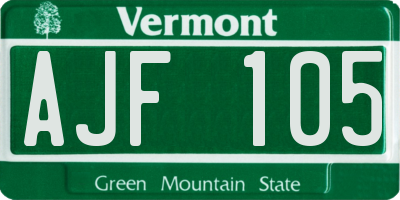 VT license plate AJF105