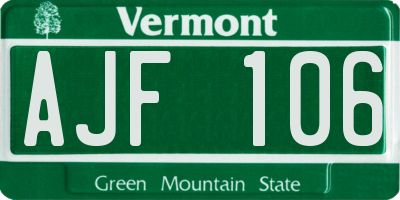 VT license plate AJF106