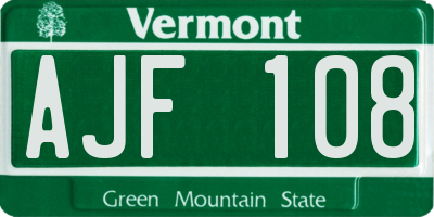 VT license plate AJF108