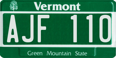 VT license plate AJF110
