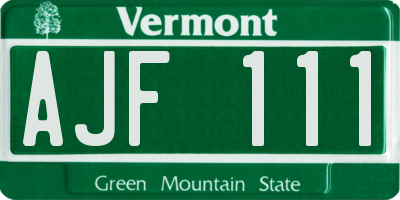 VT license plate AJF111
