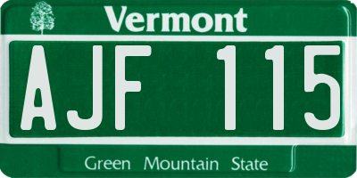 VT license plate AJF115