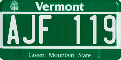 VT license plate AJF119
