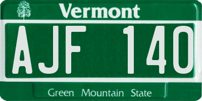 VT license plate AJF140