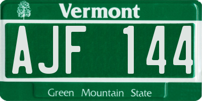 VT license plate AJF144