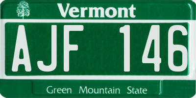 VT license plate AJF146