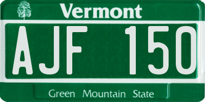 VT license plate AJF150