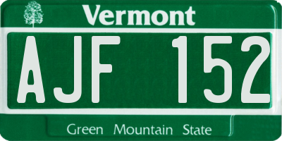 VT license plate AJF152