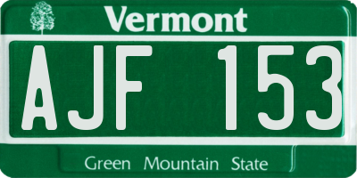 VT license plate AJF153
