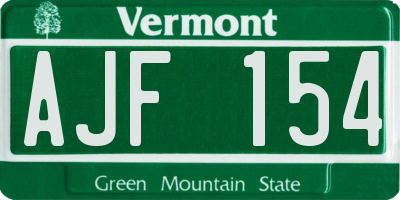 VT license plate AJF154