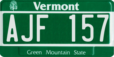 VT license plate AJF157