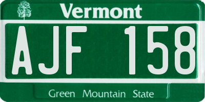 VT license plate AJF158