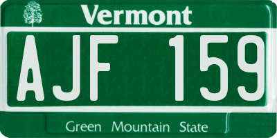 VT license plate AJF159