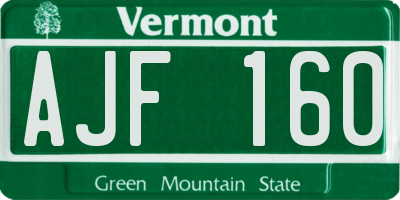VT license plate AJF160