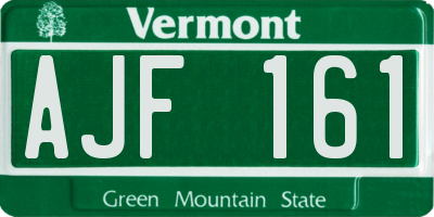 VT license plate AJF161