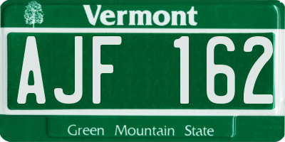 VT license plate AJF162