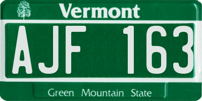 VT license plate AJF163