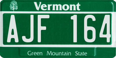 VT license plate AJF164