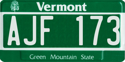 VT license plate AJF173