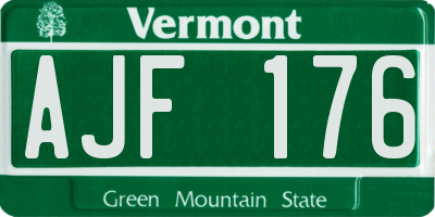 VT license plate AJF176