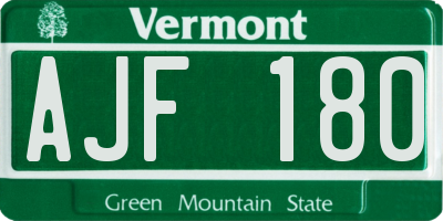 VT license plate AJF180