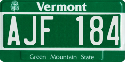 VT license plate AJF184