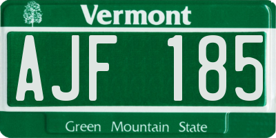 VT license plate AJF185