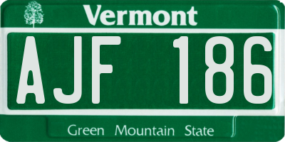 VT license plate AJF186