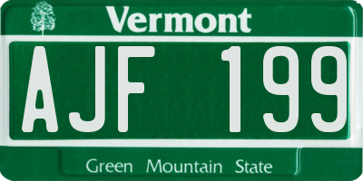 VT license plate AJF199