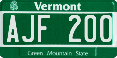 VT license plate AJF200