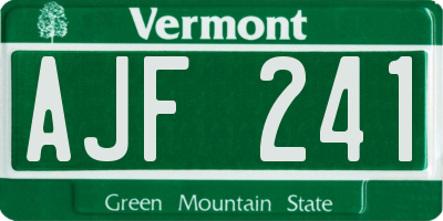 VT license plate AJF241