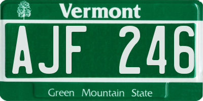 VT license plate AJF246