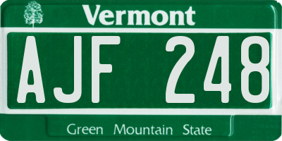 VT license plate AJF248